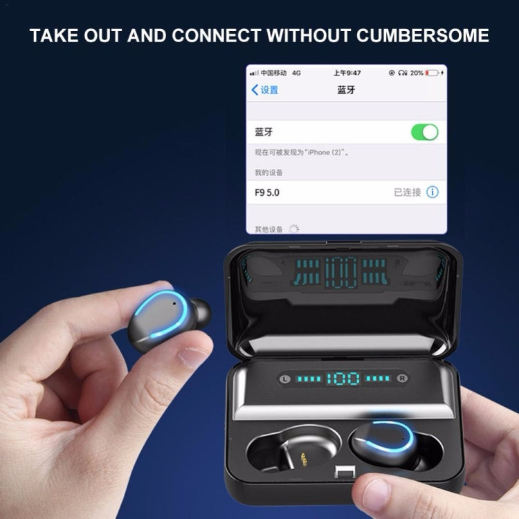 F9-5 Intelligent Noise Cancelling Touch Bluetooth Earphone with Charging Box, Supports Three-scre...