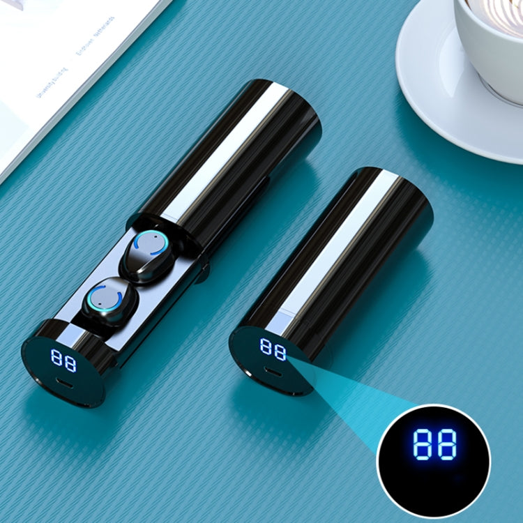 F9-6 TWS CVC8.0 Noise Cancelling Touch Bluetooth Earphone with Pull-out Cylindrical Charging Box,...