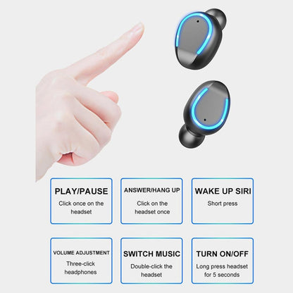 F9-6 TWS CVC8.0 Noise Cancelling Touch Bluetooth Earphone with Pull-out Cylindrical Charging Box,...