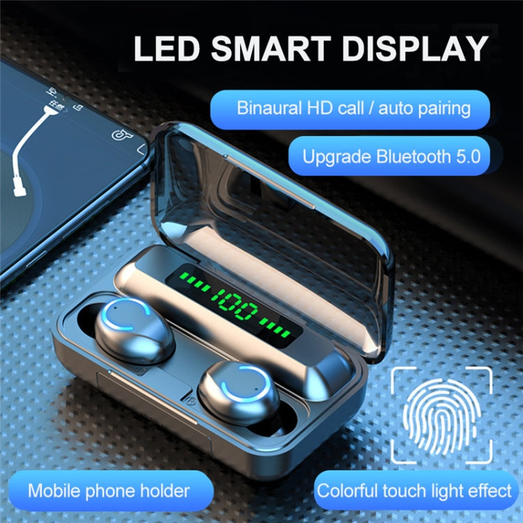 F9-9 TWS CVC8.0 Noise Cancelling Bluetooth Earphone with Charging Box, Support Touch Lighting Eff...