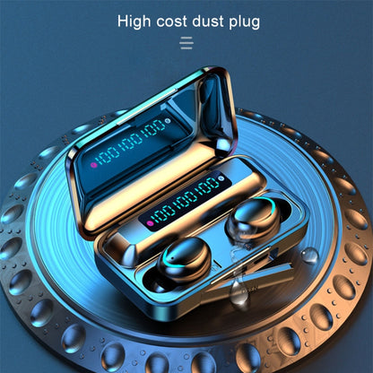 F9-5C Four-bar Breathing Light + Digital Display Noise Reduction Bluetooth Earphone with Hand Strap