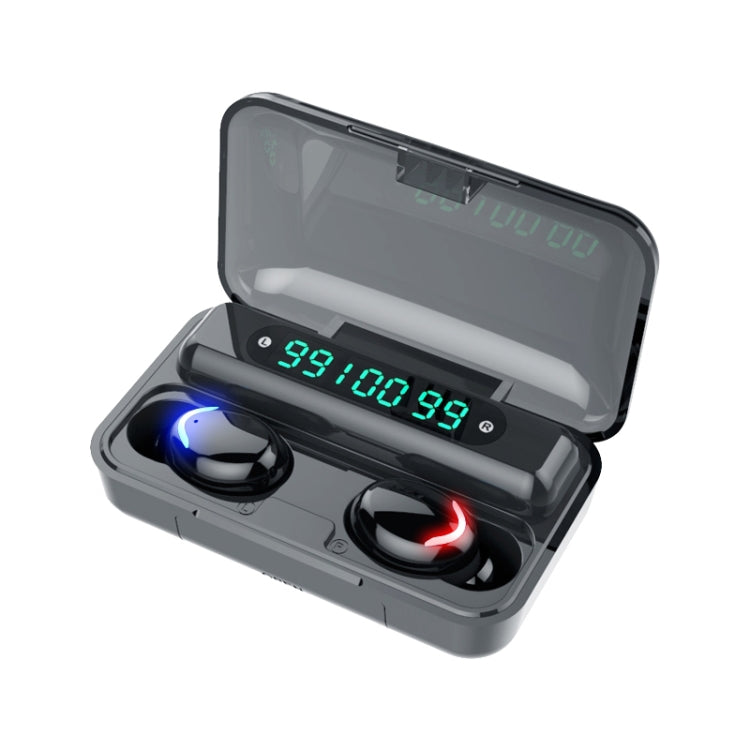 F9-5C Three-screen Digital Display Noise Reduction Bluetooth Earphone, F9-5C without Strap Black�...