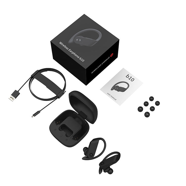 b10 TWS Bluetooth 5.0 Hanging Ear Wireless Bluetooth Sports Earphone with Magnetic Charging Box, ...