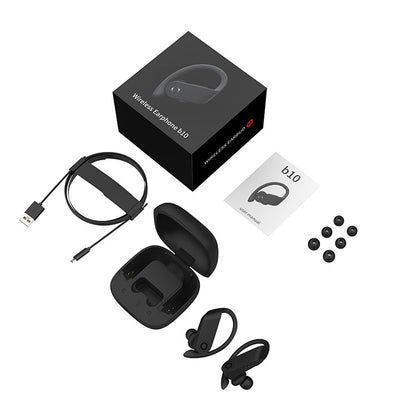 b10 TWS Bluetooth 5.0 Hanging Ear Wireless Bluetooth Sports Earphone with Magnetic Charging Box, ...