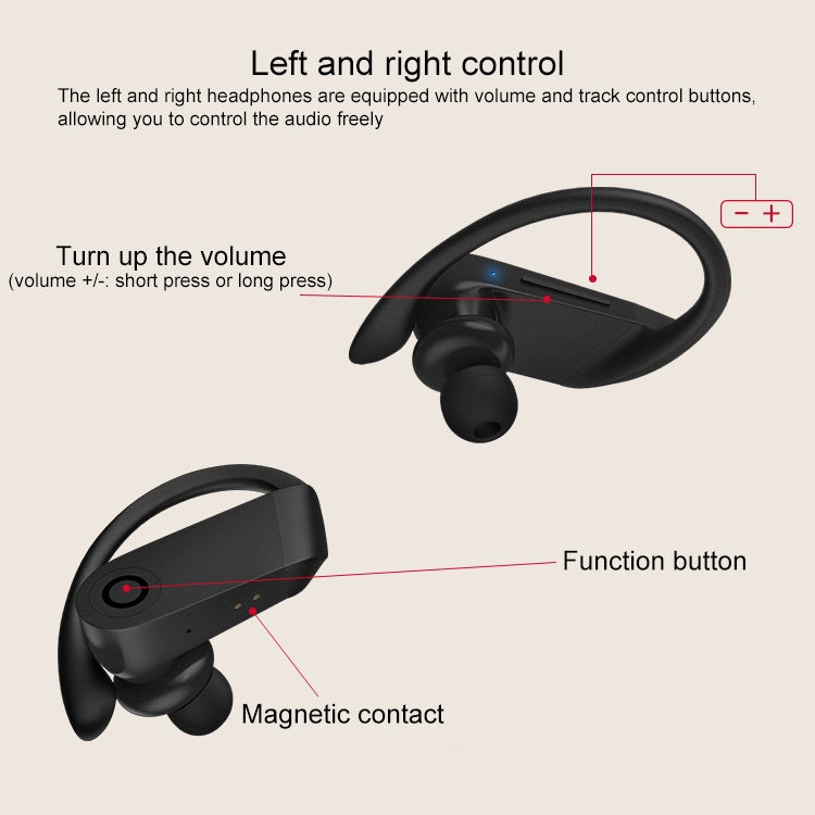 b10 TWS Bluetooth 5.0 Hanging Ear Wireless Bluetooth Sports Earphone with Magnetic Charging Box, ...