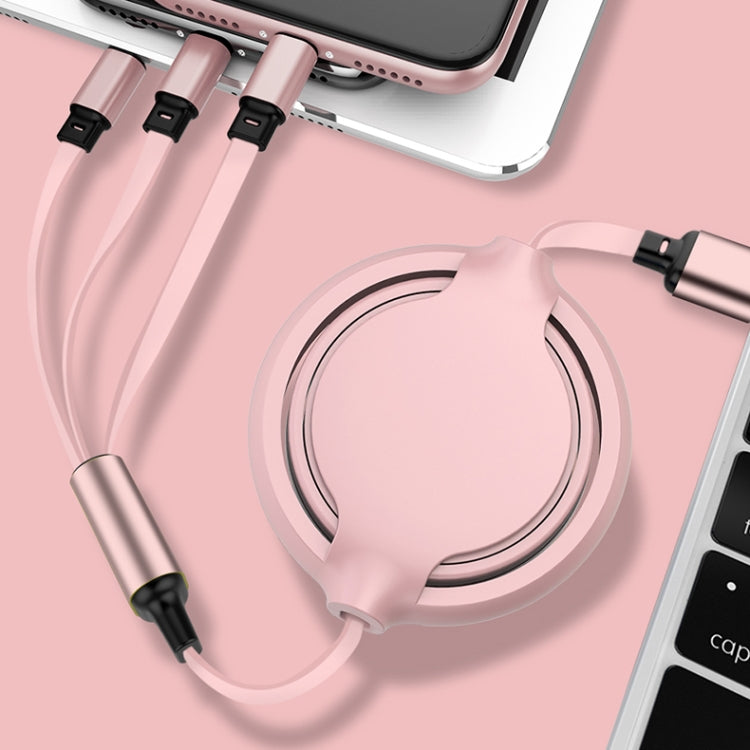 3.5A Liquid Silicone 3 in 1 Retractable Data Charging Cable