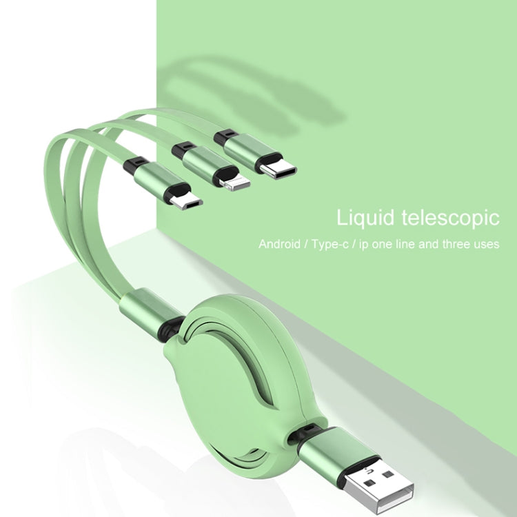 3.5A Liquid Silicone 3 in 1 Retractable Data Charging Cable