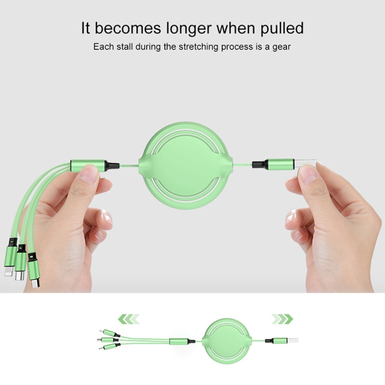 3.5A Liquid Silicone 3 in 1 Retractable Data Charging Cable