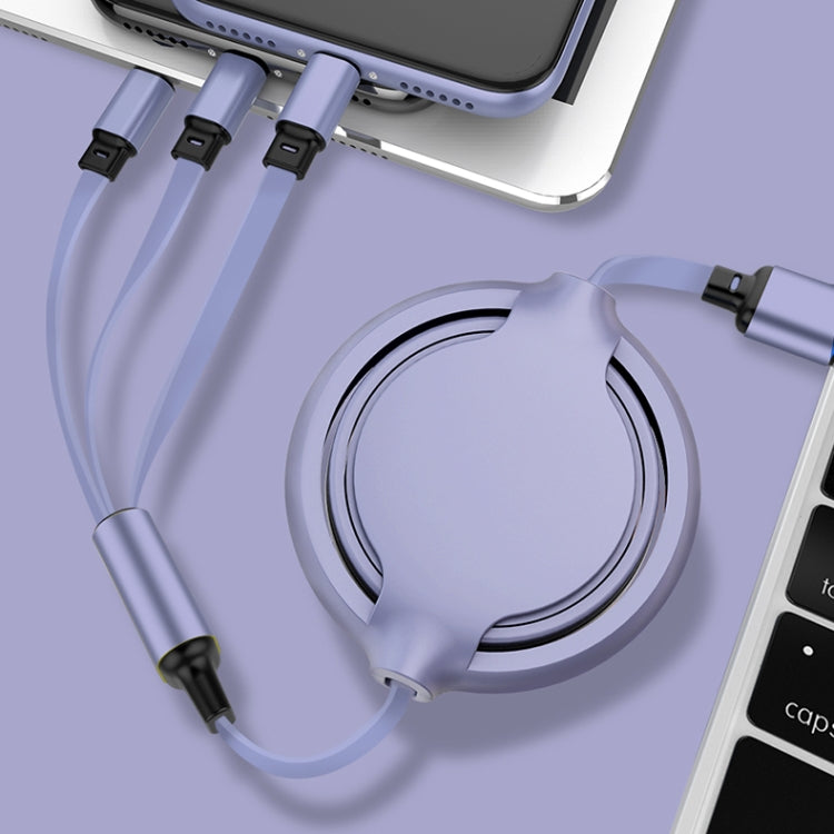 3.5A Liquid Silicone 3 in 1 Retractable Data Charging Cable