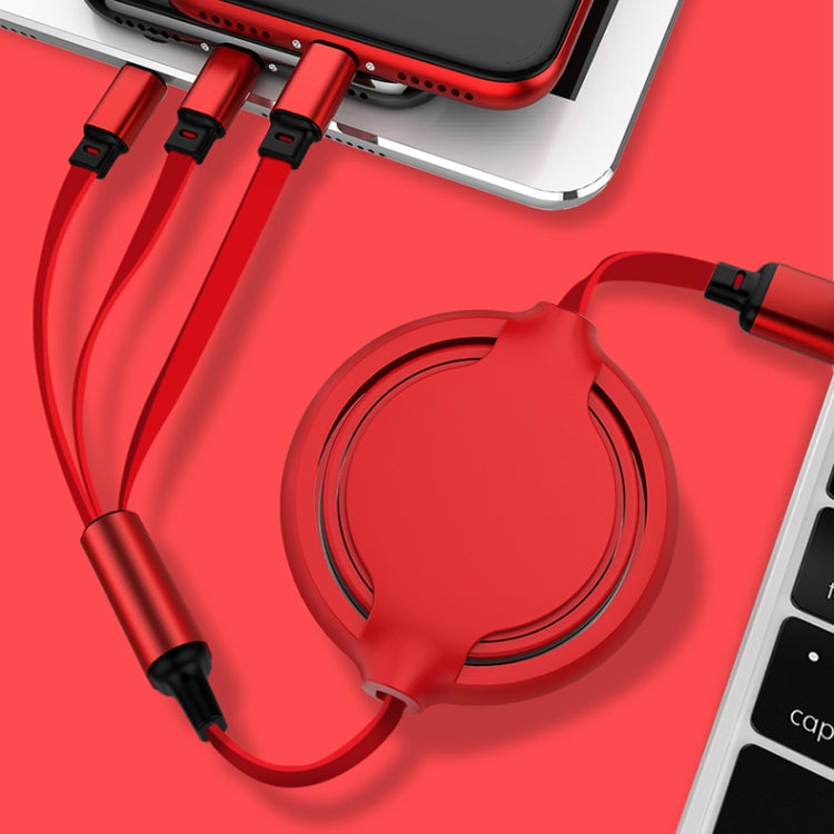 3.5A Liquid Silicone 3 in 1 Retractable Data Charging Cable