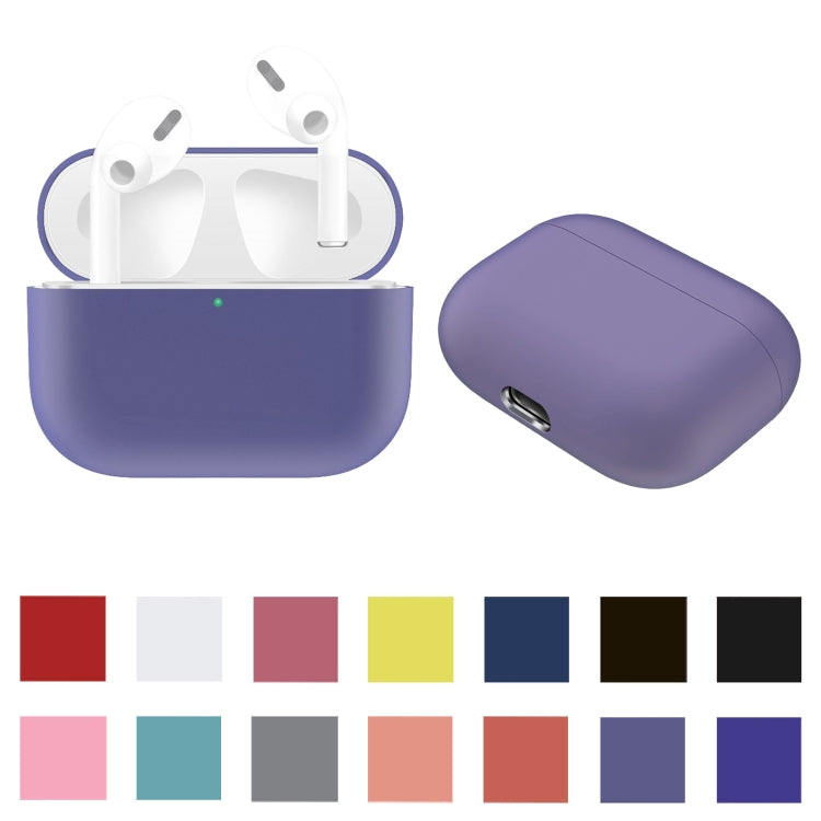 For AirPods Pro Solid Color Silicone Earphone Protective Case, Green, Grey, Watermelon Red�������...