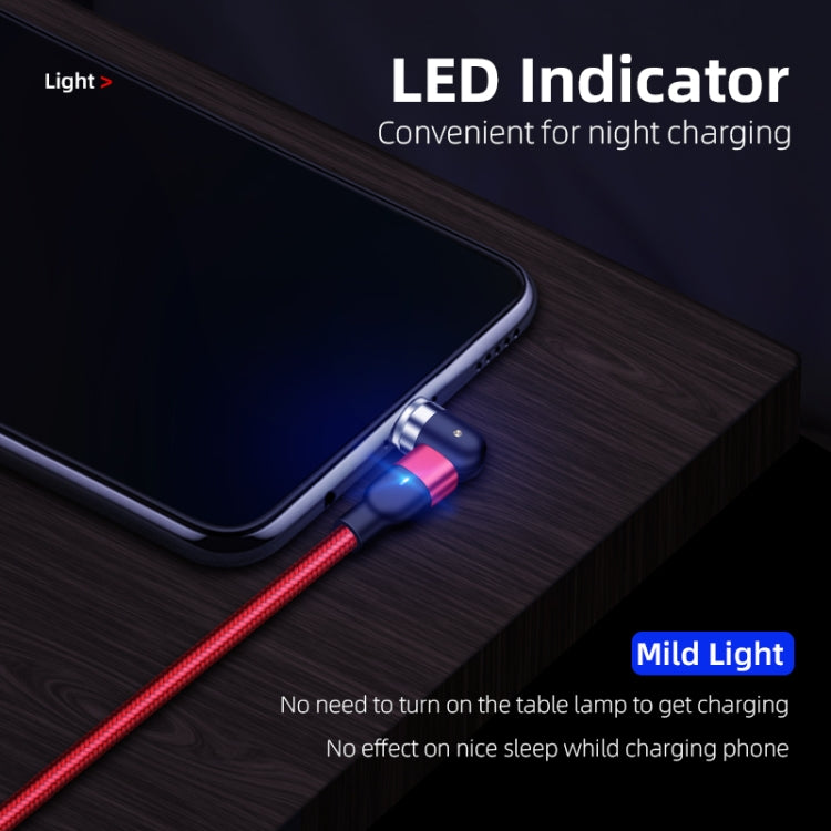2m 2A Output 3 in 1 USB to 8 Pin + USB-C / Type-C + Micro USB Nylon Braided Rotate Magnetic Charg...
