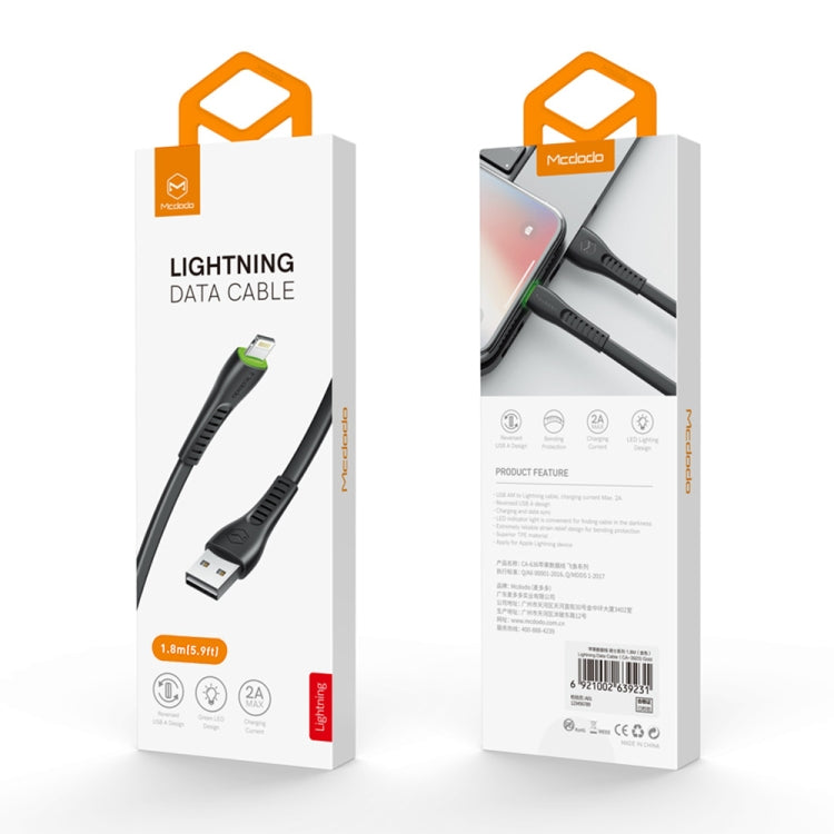 Mcdodo CA-6362 Flying Fish Series 8 Pin to USB LED Cable, Length: 1.8m