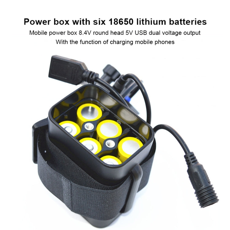 6 Sections 18650 Battery Multi-function Mobile Power Box with 8.4v Round Head & 5v USB Dual Volta...