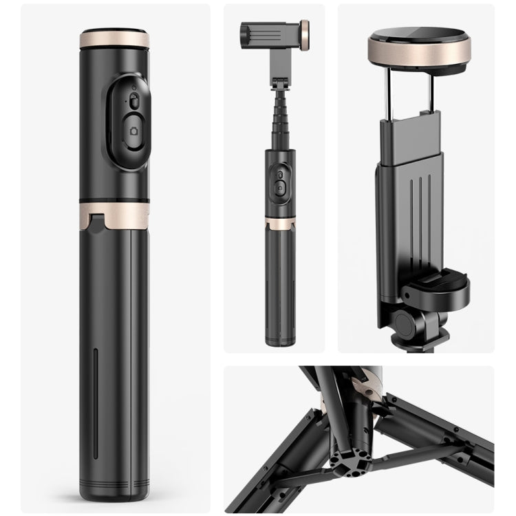 Q12 Hidden Design Reinforced Bluetooth Remote Control Tripod Selfie Stick, Q12 (Black), Q12s (Pin...