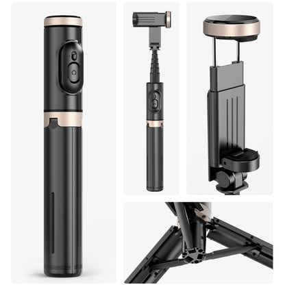 Q12 Hidden Design Reinforced Bluetooth Remote Control Tripod Selfie Stick, Q12 (Black), Q12s (Pin...