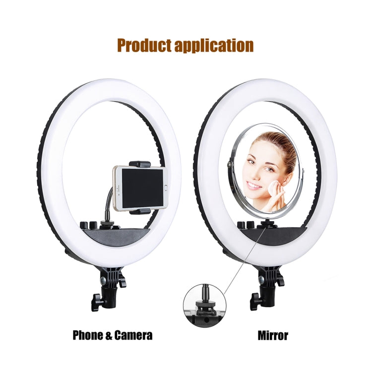 MANTOO RL-18 II 100-240V 55W 18 inch Two-color Dimmable Ring Fill Light with Tripod, 18 inch