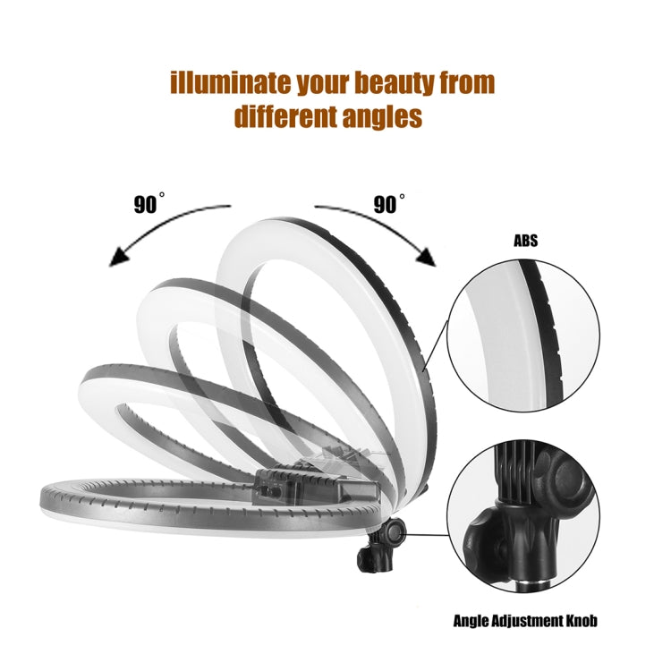 MANTOO RL-18 II 100-240V 55W 18 inch Two-color Dimmable Ring Fill Light with Tripod, 18 inch