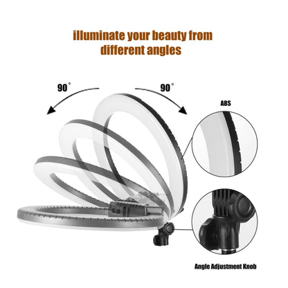 MANTOO RL-18 II 100-240V 55W 18 inch Two-color Dimmable Ring Fill Light with Tripod, 18 inch