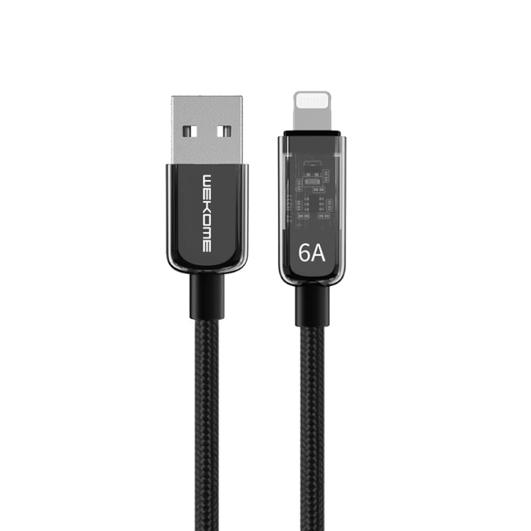 WK WDC-180 6A Pioneer Series USB to 8 Pin Transparent Fast Charge Data Cable, Length: 1m���������...