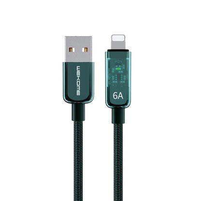 WK WDC-180 6A Pioneer Series USB to 8 Pin Transparent Fast Charge Data Cable, Length: 1m���������...
