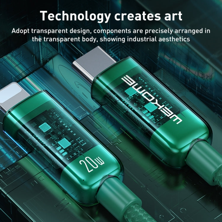 WK WDC-180 6A Pioneer Series USB to 8 Pin Transparent Fast Charge Data Cable, Length: 1m���������...