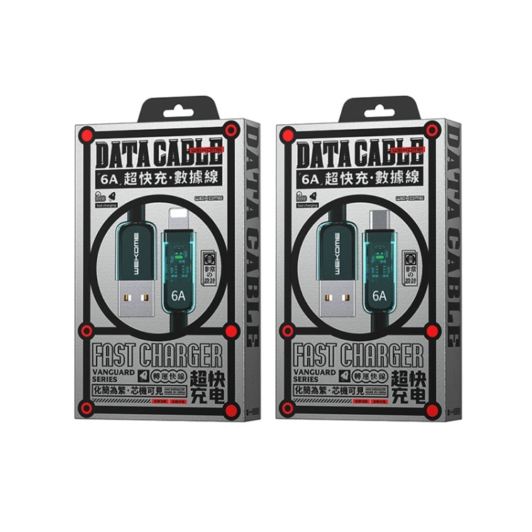 WK WDC-180 6A Pioneer Series USB to 8 Pin Transparent Fast Charge Data Cable, Length: 1m���������...