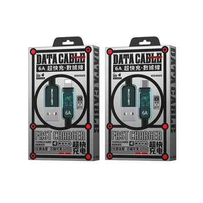 WK WDC-180 6A Pioneer Series USB to 8 Pin Transparent Fast Charge Data Cable, Length: 1m���������...