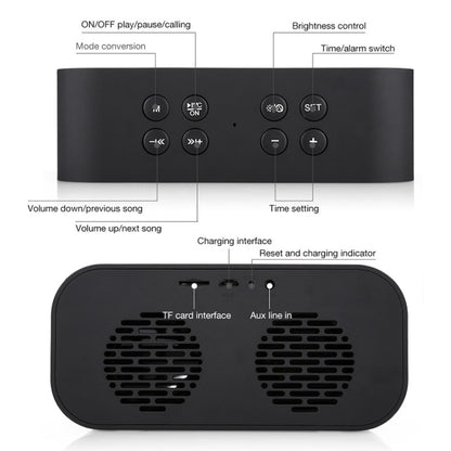 AEC BT501 Bluetooth 5.0 Mini Speaker with LED & Alarm Clock & Clock & Mirror, Support 32G TF Card...