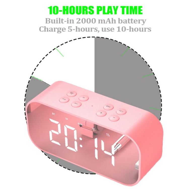 AEC BT501 Bluetooth 5.0 Mini Speaker with LED & Alarm Clock & Clock & Mirror, Support 32G TF Card...