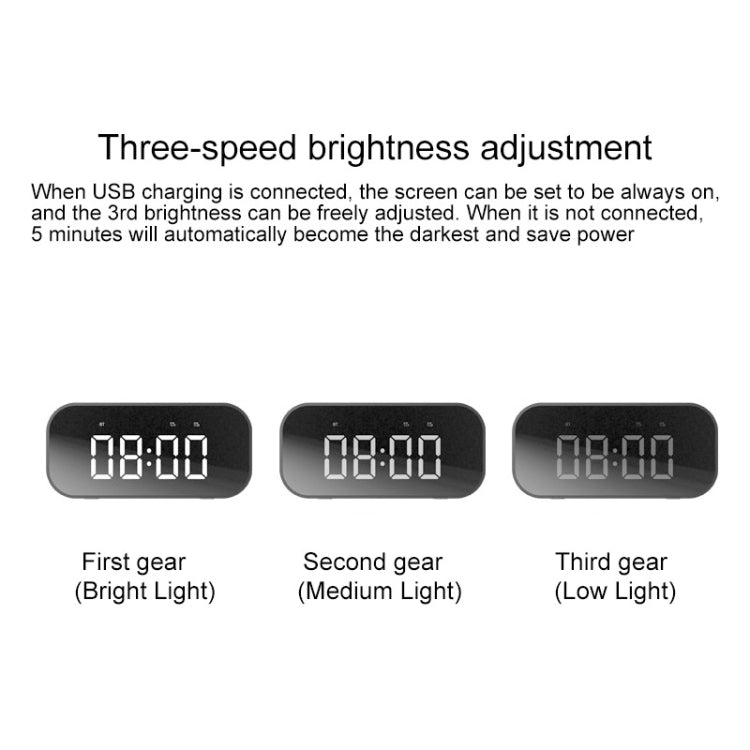 AEC BT501 Bluetooth 5.0 Mini Speaker with LED & Alarm Clock & Clock & Mirror, Support 32G TF Card...