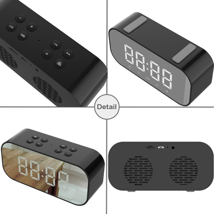 AEC BT501 Bluetooth 5.0 Mini Speaker with LED & Alarm Clock & Clock & Mirror, Support 32G TF Card...