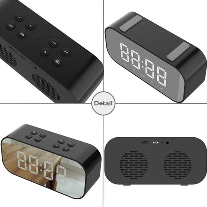 AEC BT501 Bluetooth 5.0 Mini Speaker with LED & Alarm Clock & Clock & Mirror, Support 32G TF Card...