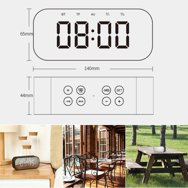 AEC BT501 Bluetooth 5.0 Mini Speaker with LED & Alarm Clock & Clock & Mirror, Support 32G TF Card...