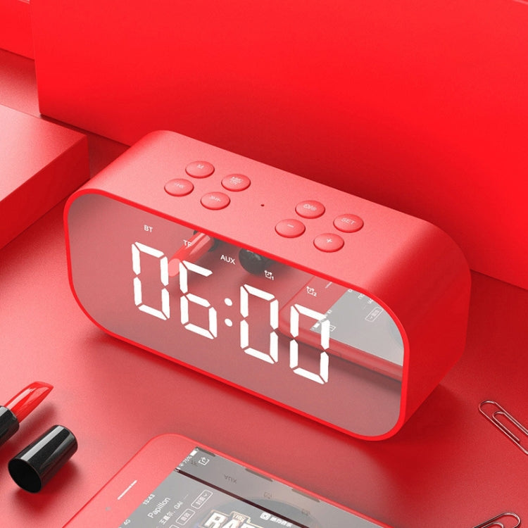 AEC BT501 Bluetooth 5.0 Mini Speaker with LED & Alarm Clock & Clock & Mirror, Support 32G TF Card...