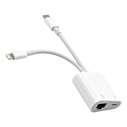NK-1035 Pro 2 in 1 USB-C / Type-C + 8 Pin Male to RJ45 + 8 Pin Charging Female Interface Adapter�...