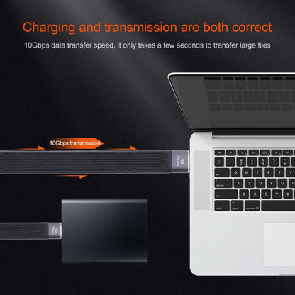 10Gbps Double USB-C / Type-C Soft Flat Data Transmission Fast Charging Cable, Double USB-C / Type-C
