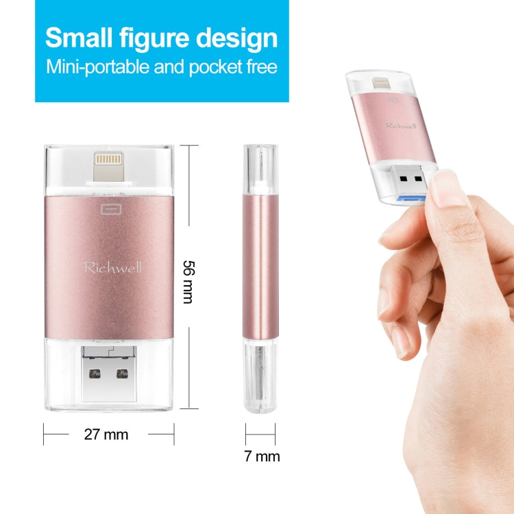 Richwell 3 in 1 64G Type-C + 8 Pin + USB 3.0 Flash Disk