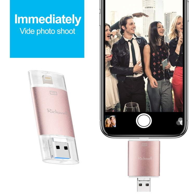 Richwell 3 in 1 64G Type-C + 8 Pin + USB 3.0 Flash Disk
