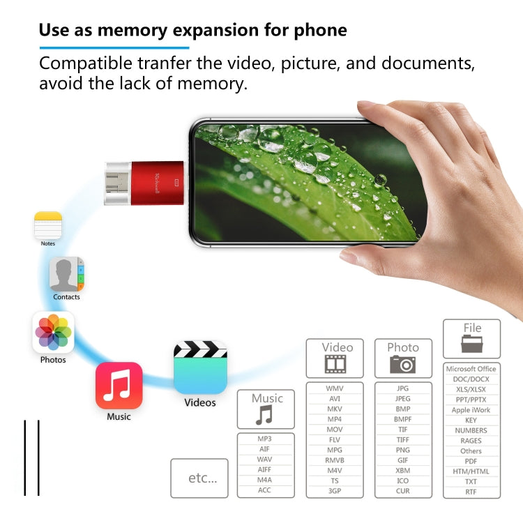 Richwell 3 in 1 64G Type-C + 8 Pin + USB 3.0 Flash Disk