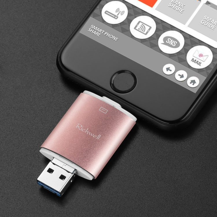 Richwell 3 in 1 64G Type-C + 8 Pin + USB 3.0 Flash Disk