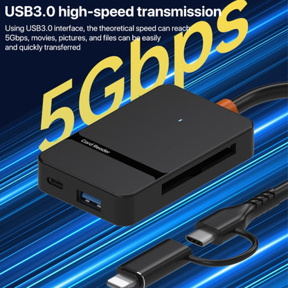 ADS-315 8 in 1 Type-C+8 Pin Multi-function Card Reader, ADS-315