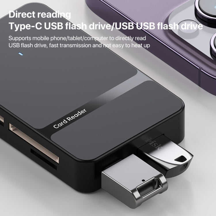 ADS-315 8 in 1 Type-C+8 Pin Multi-function Card Reader, ADS-315