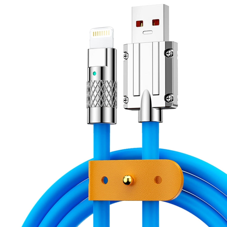 Mech Series 6A 120W USB to 8 Pin Metal Plug Silicone Fast Charging Data Cable, Length: 1.2m������...