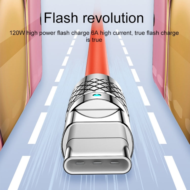 Mech Series 6A 120W USB to 8 Pin Metal Plug Silicone Fast Charging Data Cable, Length: 1.2m������...