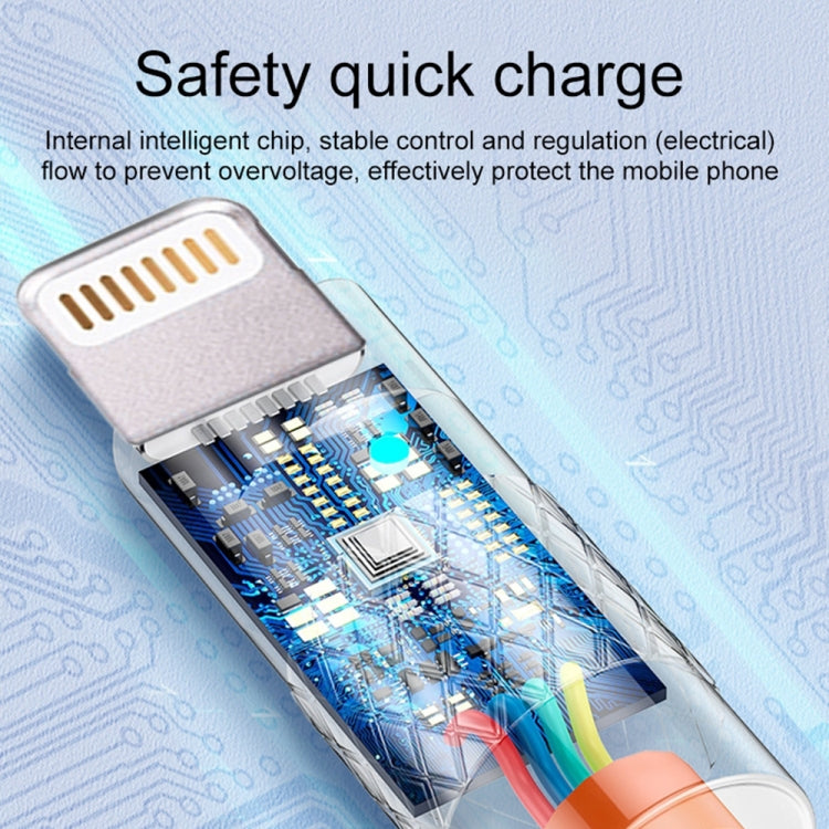 Mech Series 6A 120W USB to 8 Pin Metal Plug Silicone Fast Charging Data Cable, Length: 1.2m������...
