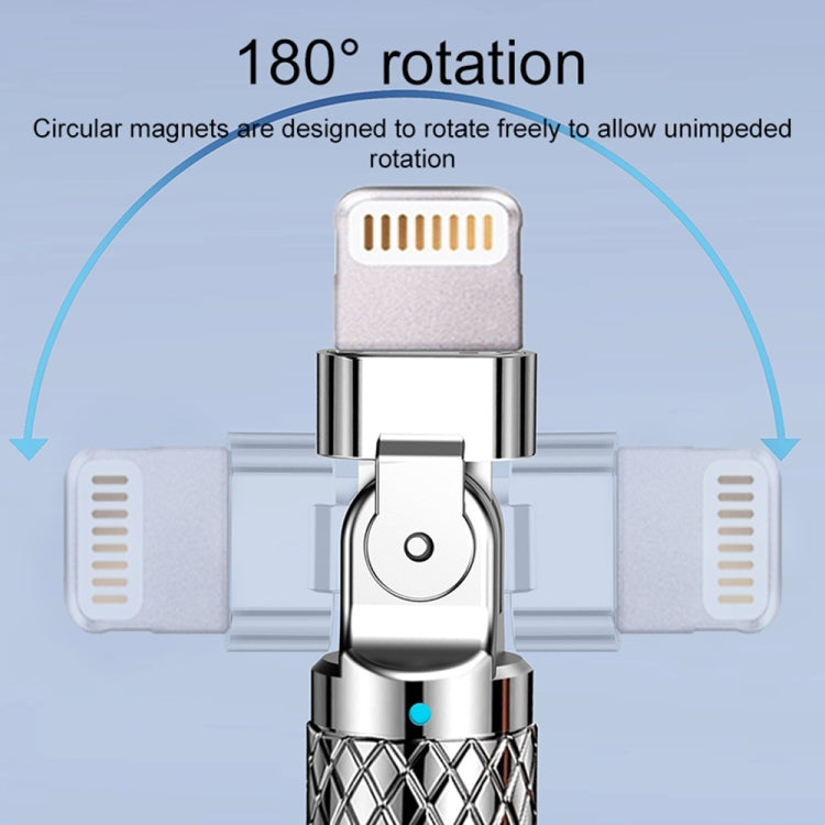 Mech Series 6A 120W USB to 8 Pin 180-degree Metal Plug Fast Charging Cable, Length: 1.2m, 1.2m 8 ...