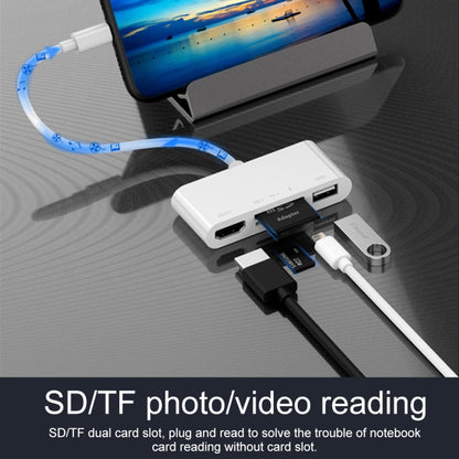 75215 5 in 1 8 Pin to HDMI + SD Card Slot + TF Card Slot + USB + 8 Pin Charging Port HD Video Con...