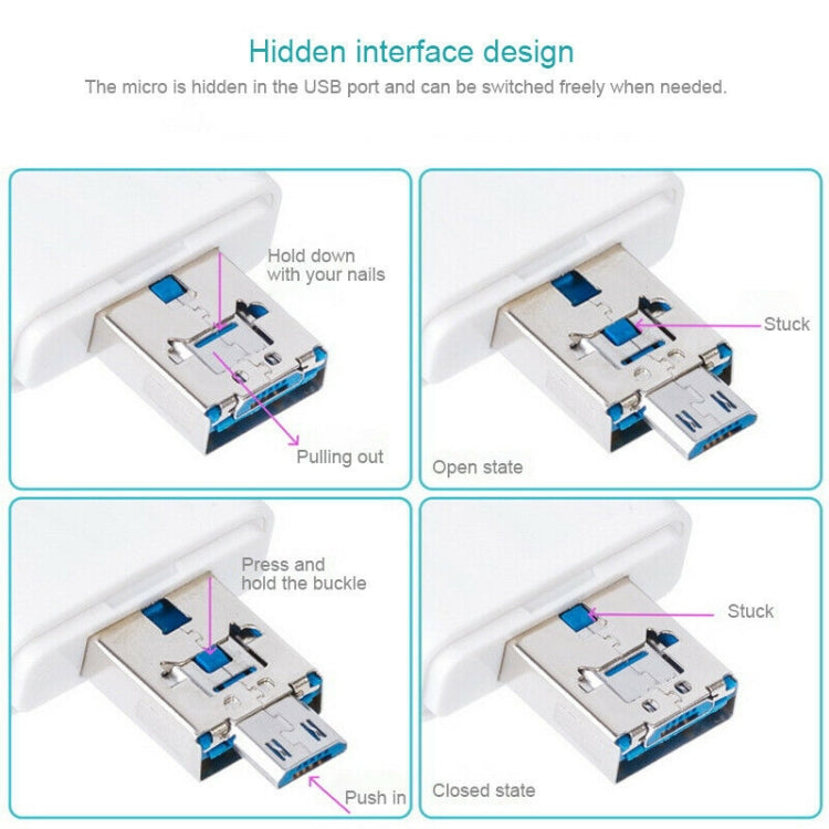NK-208 3 in 1 i-Flash TF Card / SD Card Reader For 8 Pin + USB 2.0 + Micro USB Devices(Black)����...