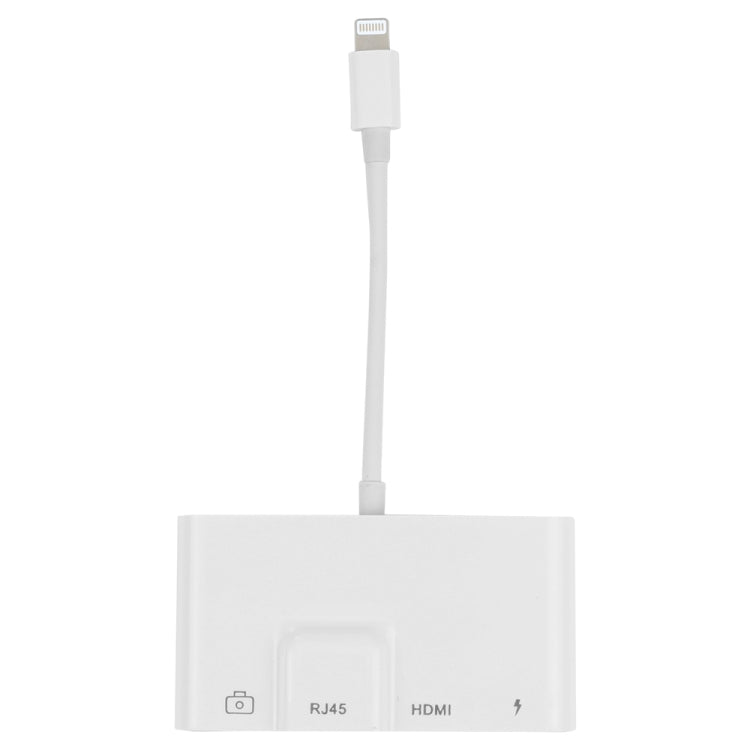 4 in 1 8 Pin Male to 8 Pin Power + RJ45 Ethernet + HDMI + USB Camera Female OTG Digital AV Adapte...